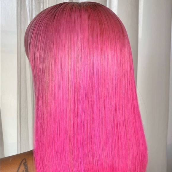 Pink Wig Unit 100% virgin hair[Custom] pre plucked